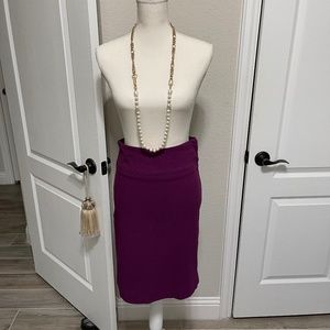 Margaret M Christina Plum Stretchy Pencil Skirt- Small